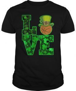 LOVE BASKETBALL Shamrock Leprechaun shirt Women Kid Men Gift