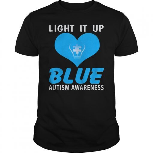 Light It Up Blue Autism Awareness Tee Shirt