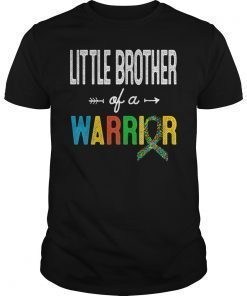 Little Brother Of A Warrior Autism Awareness Support T-Shirt