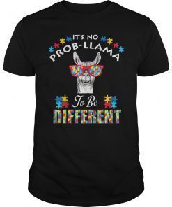 Llama Autism Awareness Shirt Boy Girl Kid To be Different