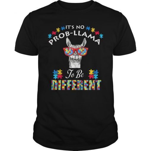 Llama Autism Awareness Shirt Boy Girl Kid To be Different