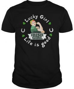 Lucky Girl Life Is Good Horse Shamrock Shirts