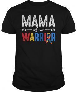 Mama of a Warrior Autism Awareness T-shirt Gift for Women