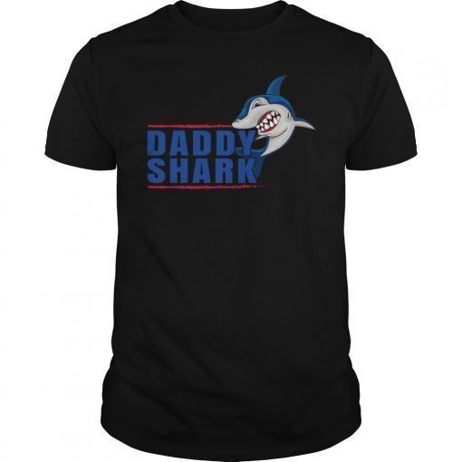 Mens Daddy Shark T-Shirt Funny Shark Shirt