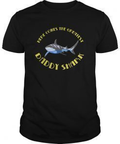 Mens Daddy Shark T-Shirt Funny Shark Tee