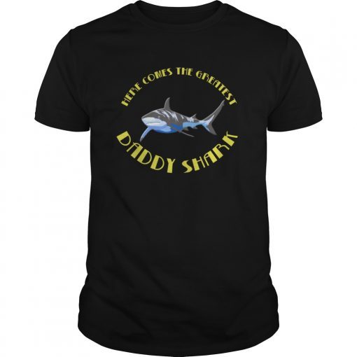 Mens Daddy Shark T-Shirt Funny Shark Tee