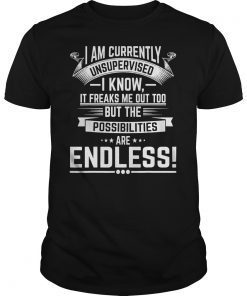 Mens Funny Sarcastic Sassy T-Shirt I Am Currently Unsupervised