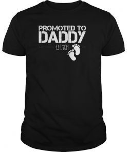 Mens Men's Promoted To Daddy Est 2019 T-Shirt New Dad Gift