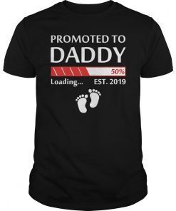 Mens Promoted To Daddy Est 2019 T-Shirt Soon To Be Daddy New Dad