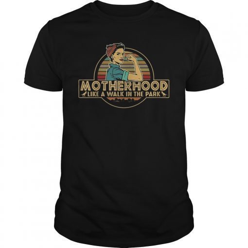 Motherhood Like A Walk In The Park Dinosaur Mother Gift Tee