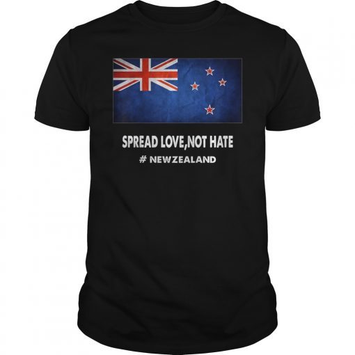 NewZealand Flag Spread love not hate ChristChruch T shirt