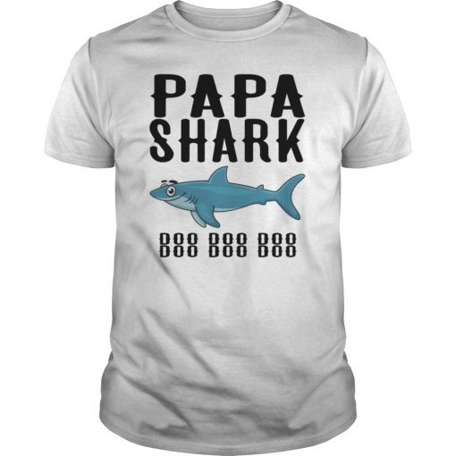 Papa Shark T Shirt Fathers Day