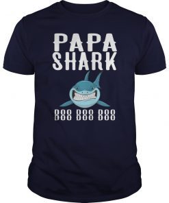 Papa Shark T Shirt Fathers Day Gift