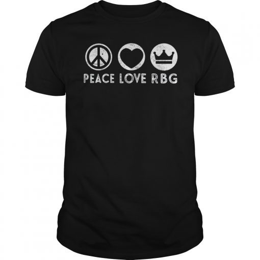 Peace Love RBG T-Shirt Ruth Bader Ginsburg Gifts Peace Sign