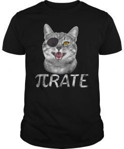 Pi Day Math Geek Funny Pirate Cat Shirt