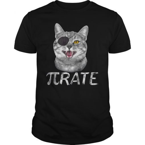Pi Day Math Geek Funny Pirate Cat Shirt