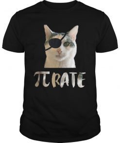 Pi Day Math Geek Funny Pirate Cat T-Shirt