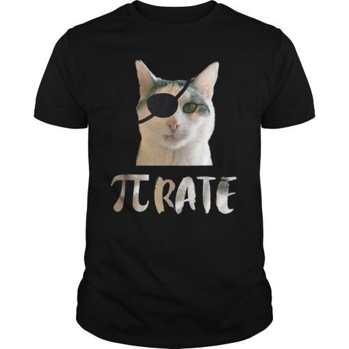 Pi Day Math Geek Funny Pirate Cat T-Shirt