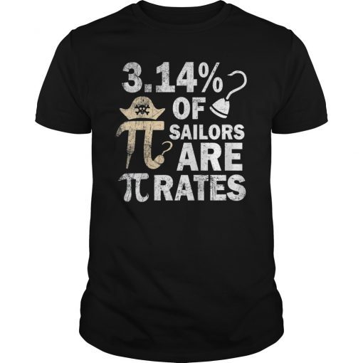 Pi Day Pirate Pun T-Shirt Funny Math Nerd 3.14 March 14 Gift