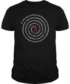 Pi Day Spiral Novelty T Shirt Gift For Student Teacher