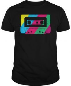 Retro Neon Cassette Tape Shirt Costume Mixtape 90s 80s Gift