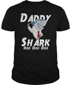 Retro Vintage Daddy Shark Tshirt gift for Father