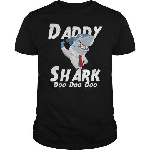 Retro Vintage Daddy Shark Tshirt gift for Father