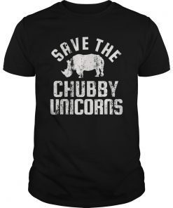 SAVE THE CHUBBY UNICORNS Rhino Vintage Retro Gift T-Shirt