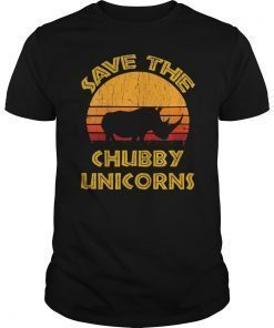 Save The Chubby Unicorns Shirts Vintage Tee for Rhino Lovers