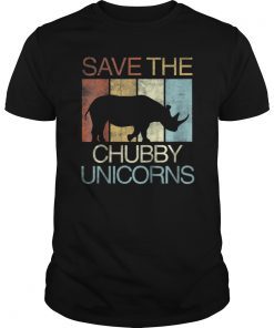 Save The Chubby Unicorns T-Shirt Retro Vintage Colors