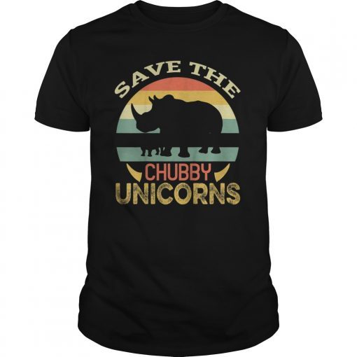 Save The Chubby Unicorns Vintage Retro T-Shirt