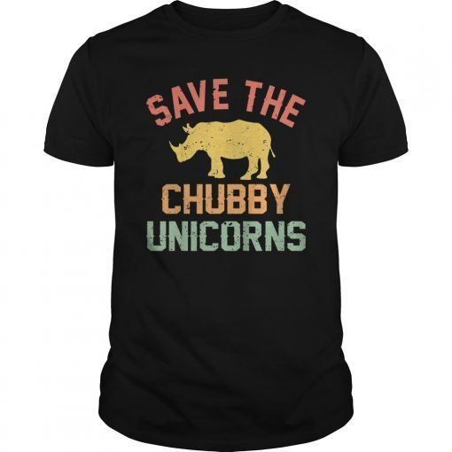 Save the Chubby Unicorns T Shirt Vintage Colors Distressed