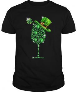 Shamrock Wine Glass Top Hat St Patrick s Day Shirt