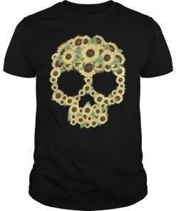 Skull Hippie Sunflower Funny T-Shirt