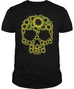 Skull Hippie Sunflower Gift T-Shirt
