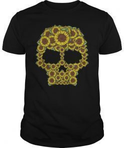 Skull Sunflower Floral Funny Gift Shirt