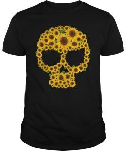 Skull Sunflower Floral T-Shirt For Men Women