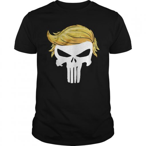 Skull With Iconic Trump Hair Funny T-Shirt
