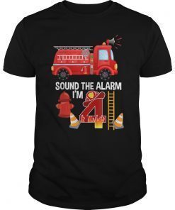 Sound the Alarm It's My Bday Fire Truck 4th Bday Boy