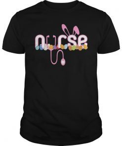 Stethoscope Nurse Tail Easter Bunny Colorful Eggs Shirt