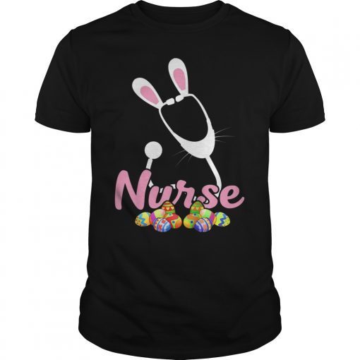 Stethoscope Nurse Tail Easter Bunny Colorful Eggs T-Shirt