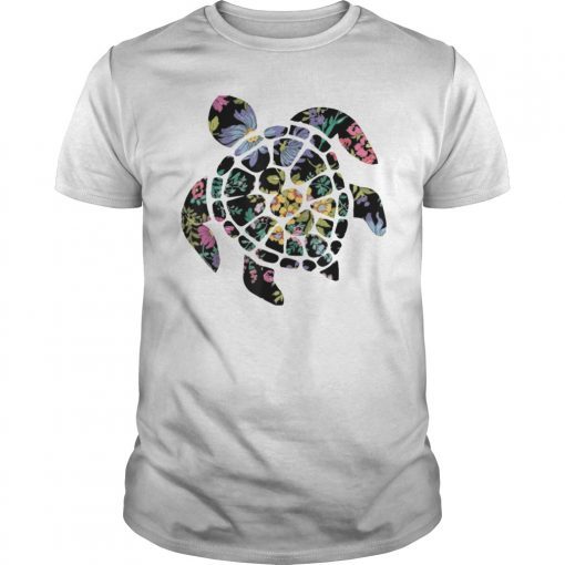 Summer T-Shirts for Family Members Sea Flower Turtle