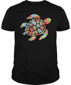 Summer T-Shirts for Family Members Sea Flower Turtle Shirt