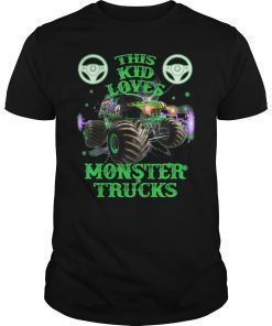 This Kid Loves Monster Trucks T Shirt Gift for Boys Girls