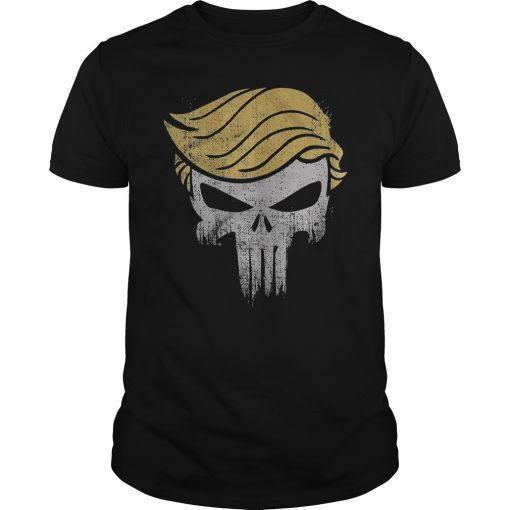 Trump Hair Skull Shirt Funny Gift Tee For Men Women