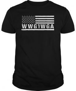 USA Flag Q-anon Where We Go One We Go All WWG1WGA T-Shirt
