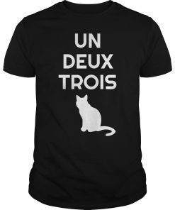 Un Deux Trois Cat T-Shirt Funny French Teacher Gift