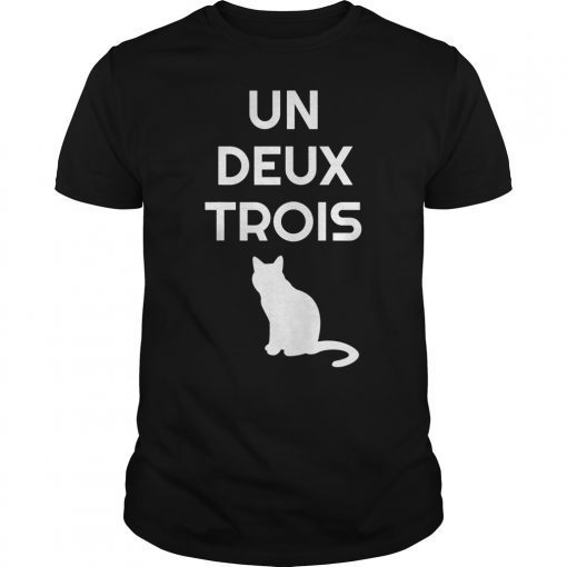 Un Deux Trois Cat T-Shirt Funny French Teacher Gift