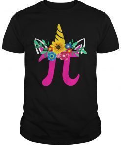 Unicorn Face Pi Day T-Shirt Girls Women Math Geek Funny Gift