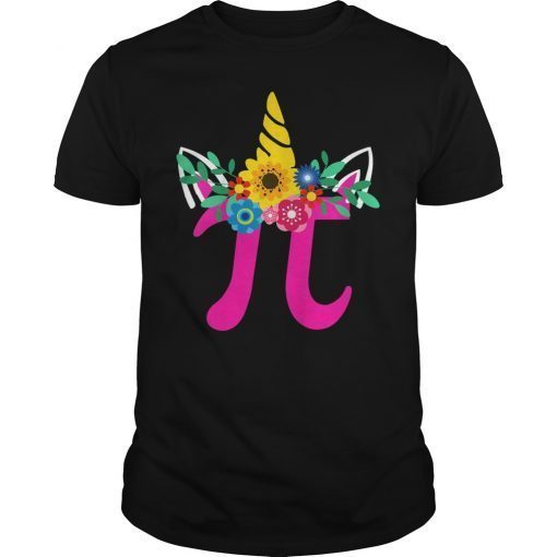Unicorn Face Pi Day T-Shirt Girls Women Math Geek Funny Gift